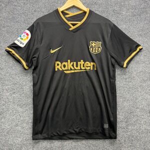Nike FC Barcelona Messi 10 Jersey Men's L Black Gold Authentic La Liga UNICEF